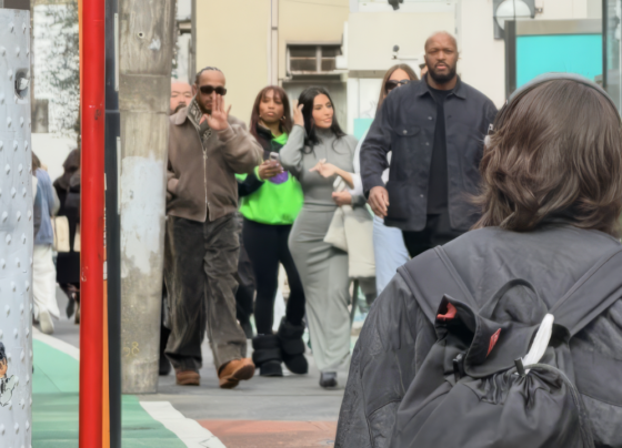 Kim Kardashian and rumored boyfriend Lewis Hamilton spotted walking together during their family trip to Tokyo, Japan.