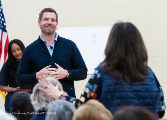 Eric Swalwell speaking at a California campaign event