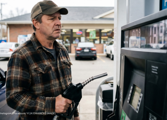 gas prices rise at American gas station showing $4.16 per gallon in 2026